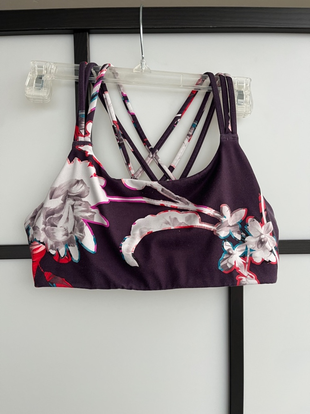 Floral Strappy Bralette - Plum